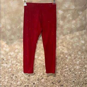 Girls red sparkle leggings
